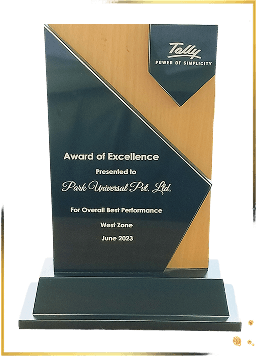Tally Award of Excellence trophy for Overall Best Performance, West Zone, June 2023
