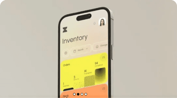 Inventory app on a phone showing order counts